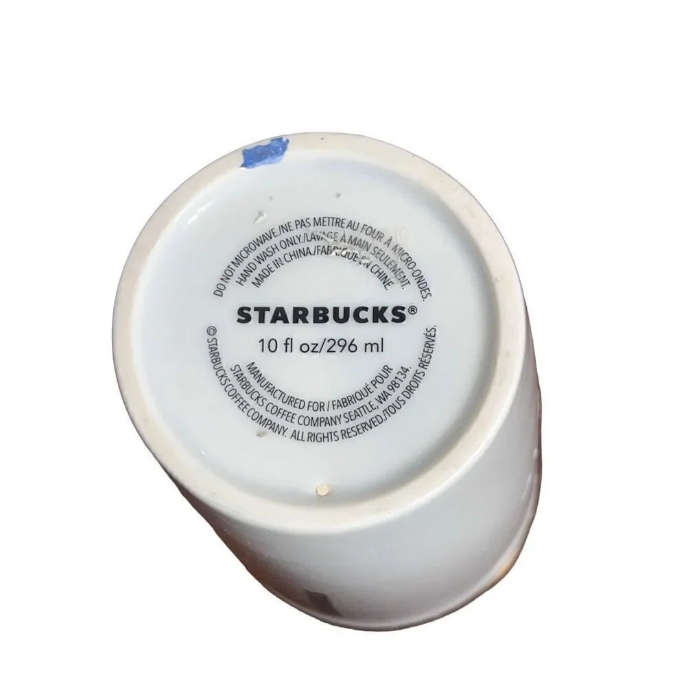 Starbucks 2017 Anniversary Gold Crown Mermaid Siren 10oz Ceramic Tumbler